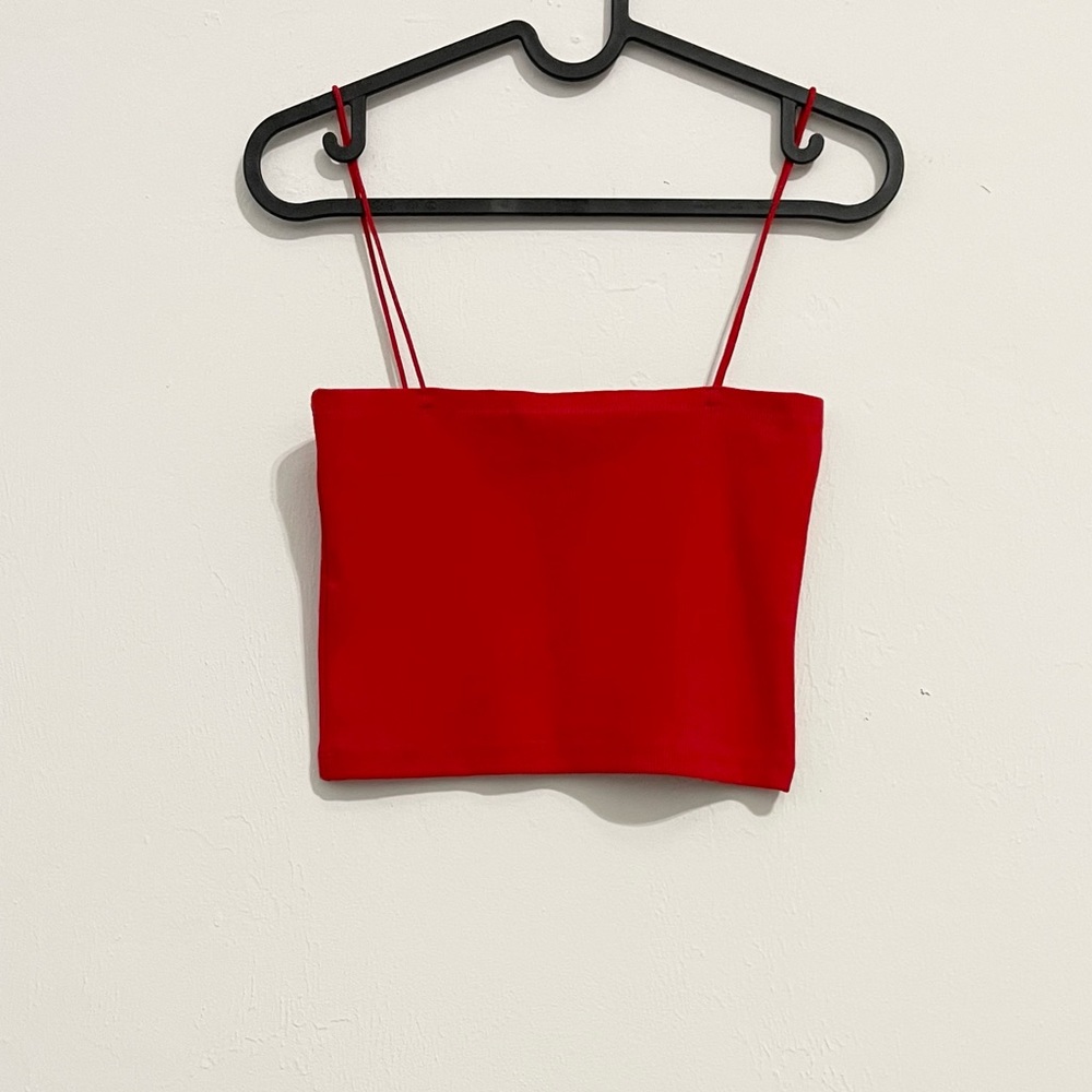 NWT! ZARA Red Ribbed Fitted Camisole!